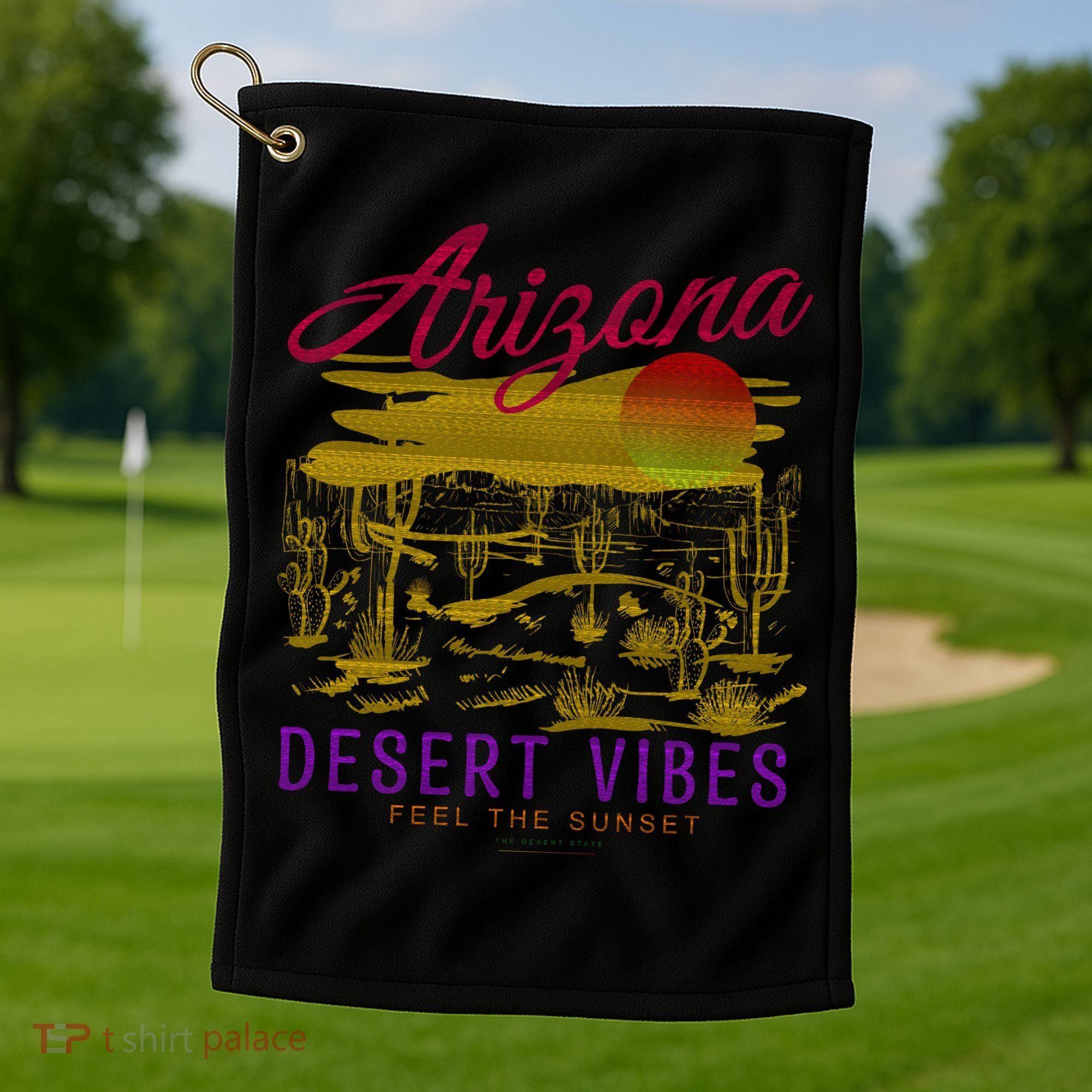 Arizona Retro Desert Vibes Golf Towel