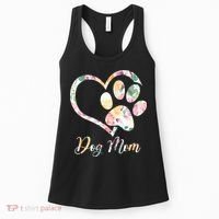 Animal Rescue Dog Paw Print Tie Dye Rainbow Dog Love Women's Tank Top thumb 0