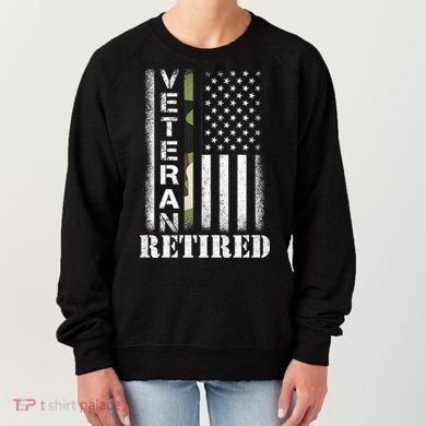 ARMY Retired Distressed American Flag Women's Sweatshirt