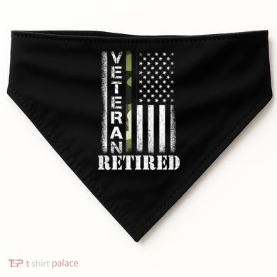 ARMY Retired Distressed American Flag USA-Made Doggie Bandana