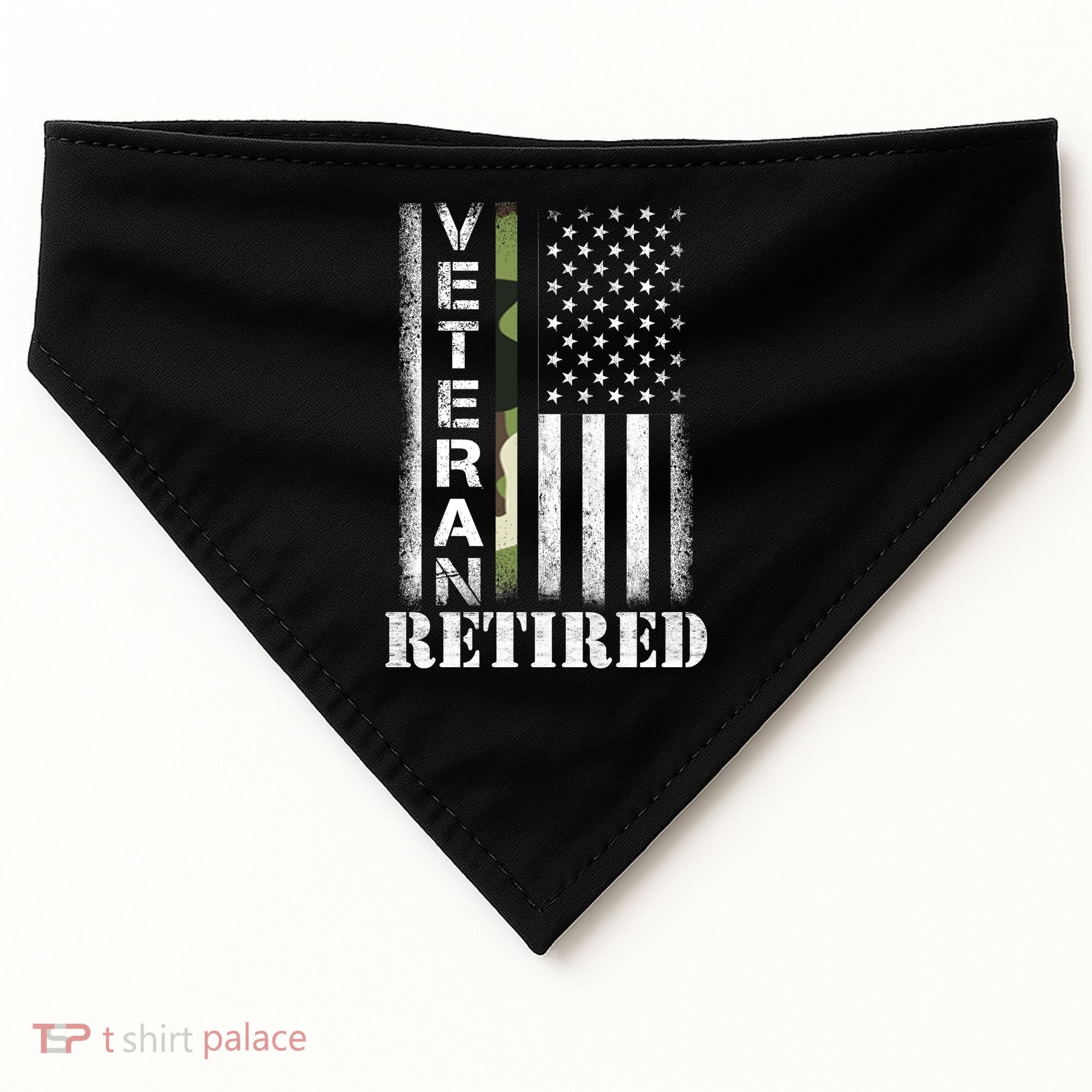 ARMY Retired Distressed American Flag USA-Made Doggie Bandana