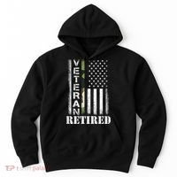 ARMY Retired Distressed American Flag Hoodie thumb 0