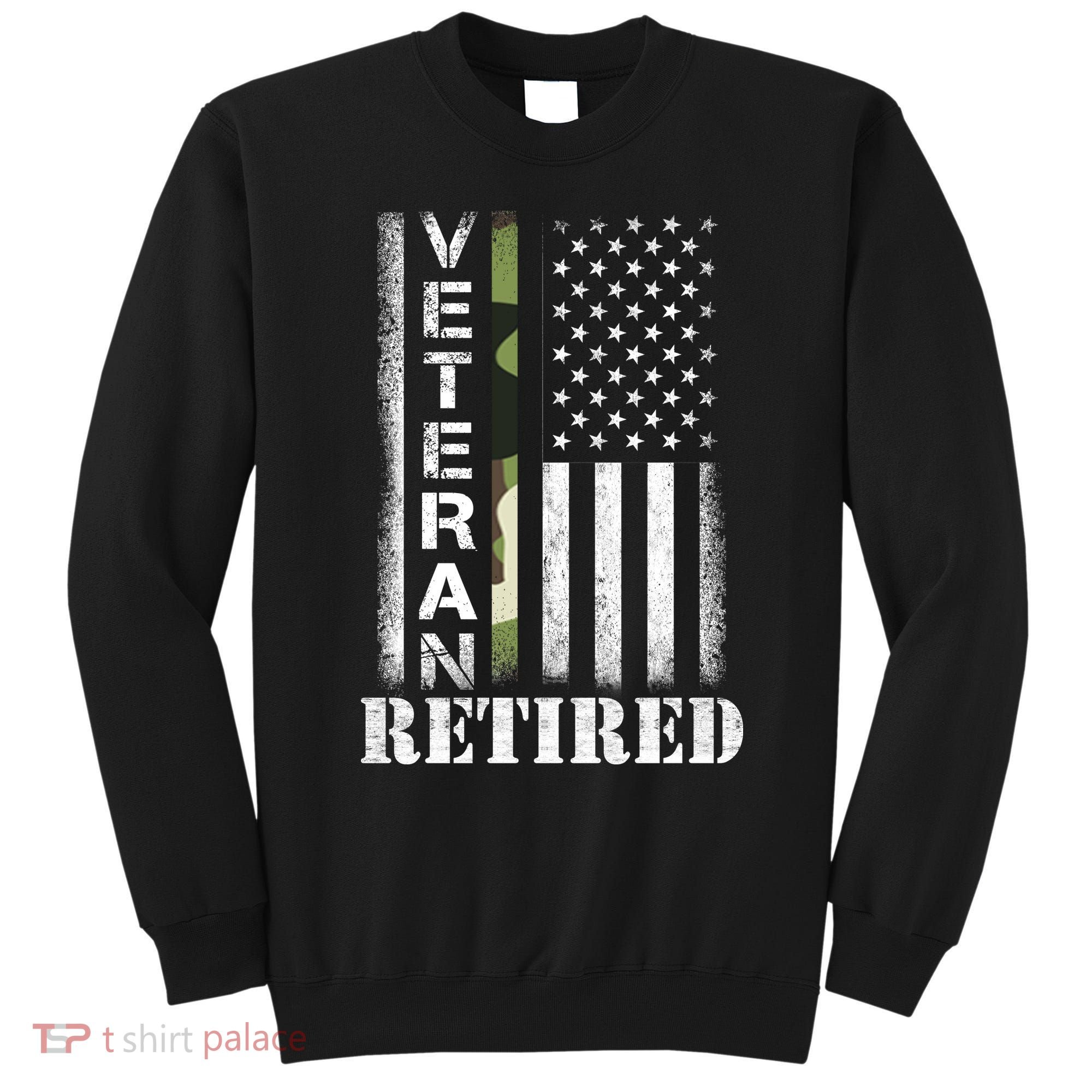 ARMY Retired Distressed American Flag Sweatshirt