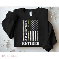 ARMY Retired Distressed American Flag Sweatshirt thumb 2