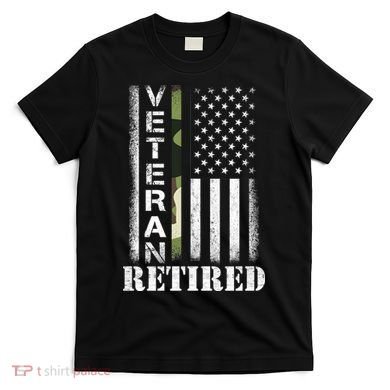 ARMY Retired Distressed American Flag T-Shirt