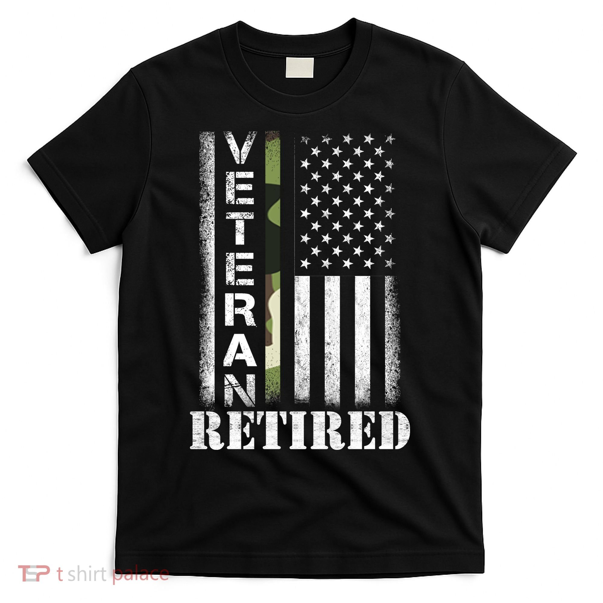 ARMY Retired Distressed American Flag T-Shirt
