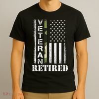 ARMY Retired Distressed American Flag T-Shirt thumb 3
