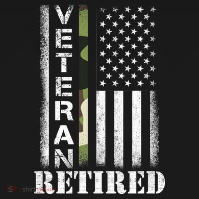 ARMY Retired Distressed American Flag T-Shirt