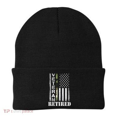 ARMY Retired Distressed American Flag Beanie