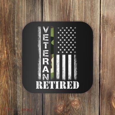 ARMY Retired Distressed American Flag Coaster
