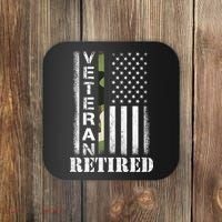 ARMY Retired Distressed American Flag Coaster thumb 0