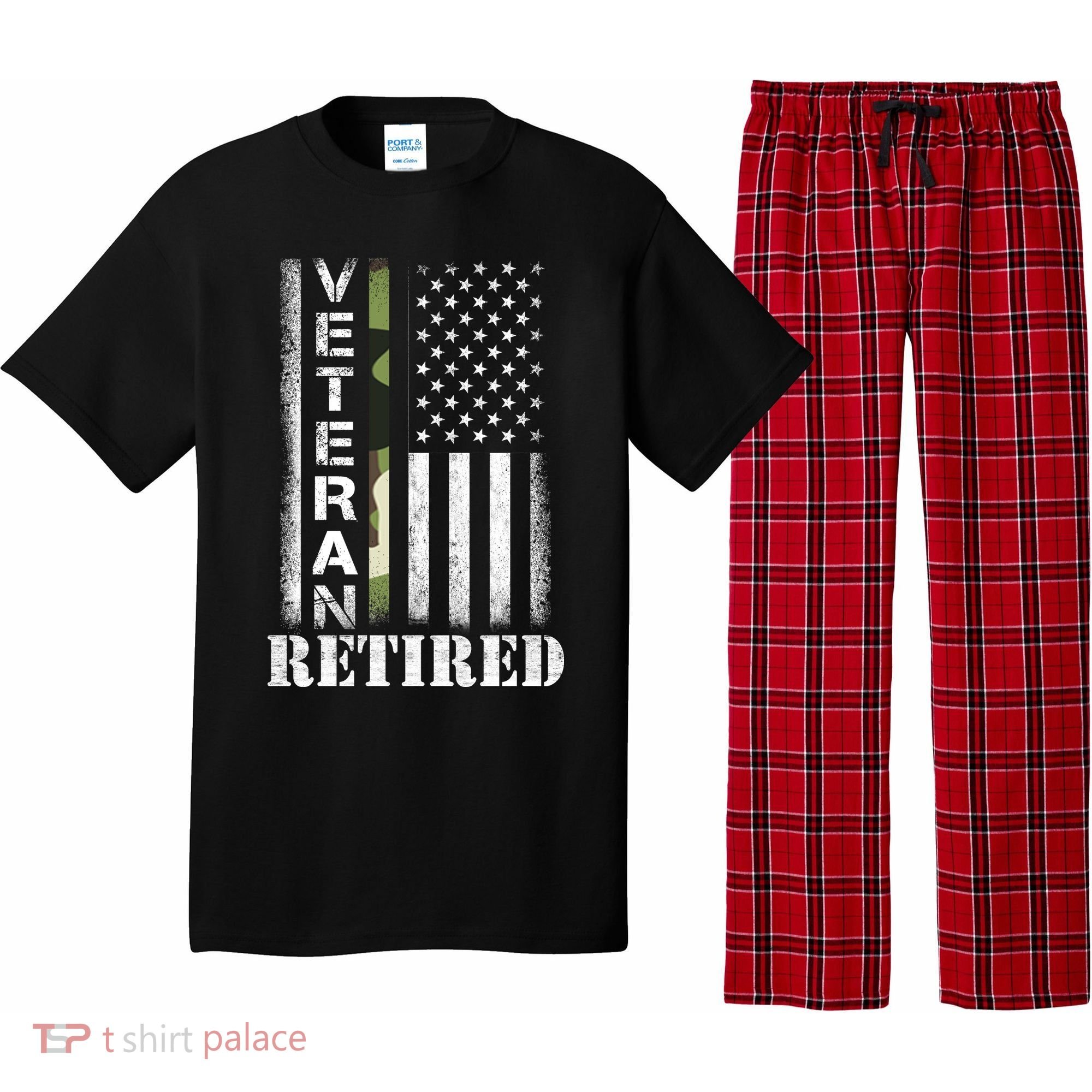 ARMY Retired Distressed American Flag Pajama Set