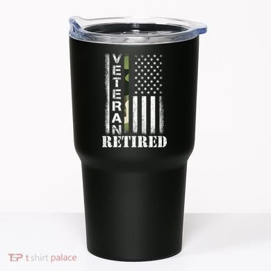 ARMY Retired Distressed American Flag Tumbler