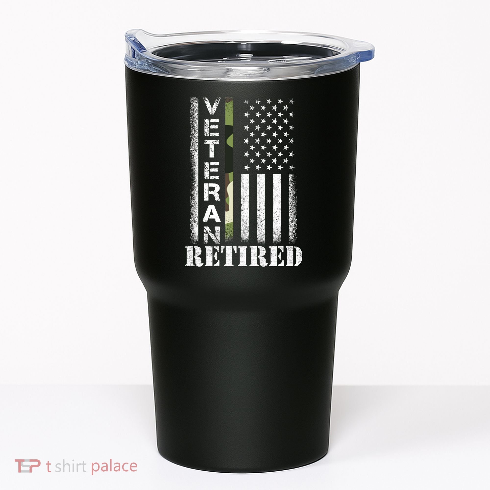 ARMY Retired Distressed American Flag Tumbler