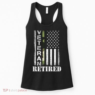 ARMY Retired Distressed American Flag Women's Tank Top