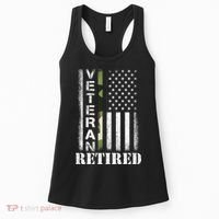 ARMY Retired Distressed American Flag Women's Tank Top thumb 0
