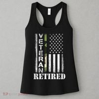 ARMY Retired Distressed American Flag Women's Tank Top thumb 3