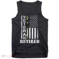 ARMY Retired Distressed American Flag Tank Top thumb 0