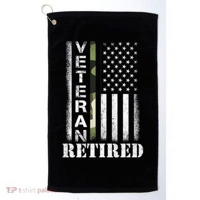 ARMY Retired Distressed American Flag Golf Towel