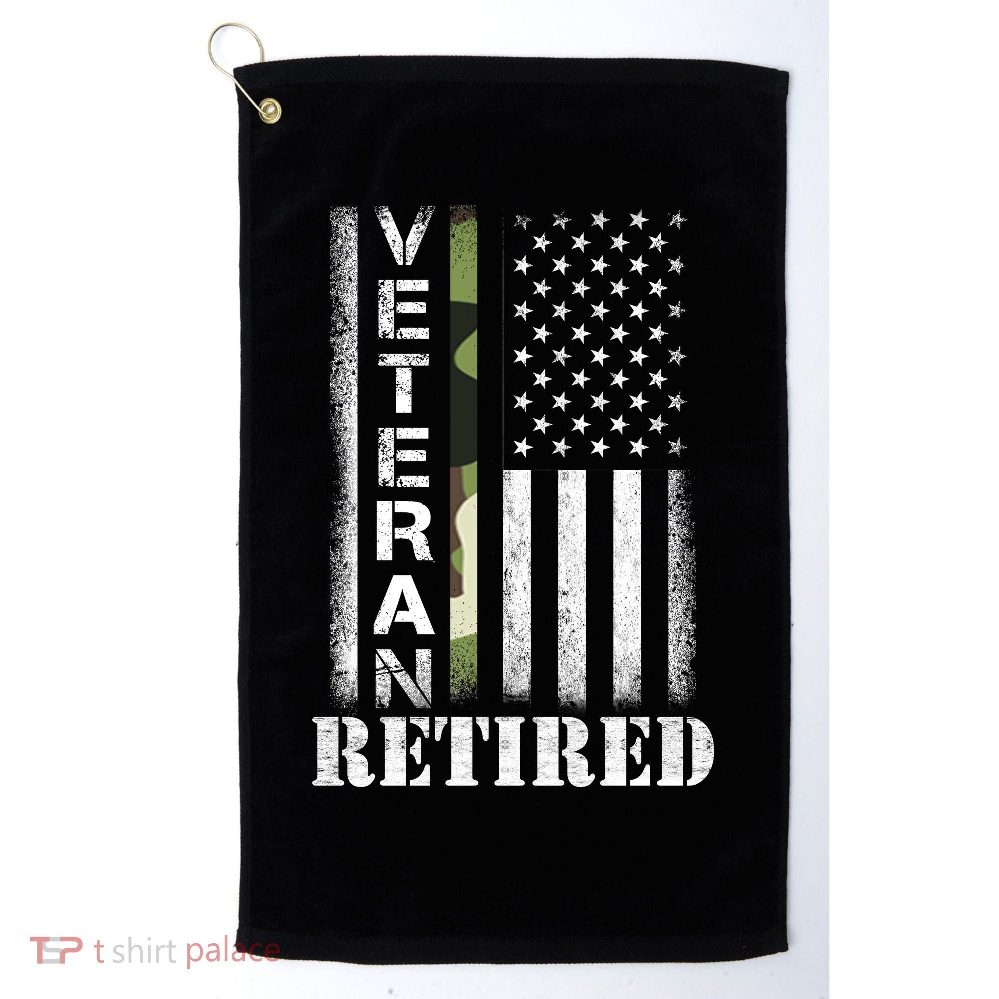 ARMY Retired Distressed American Flag Golf Towel