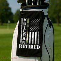 ARMY Retired Distressed American Flag Golf Towel thumb 2