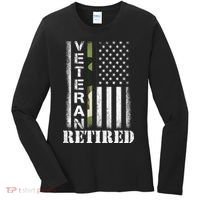 ARMY Retired Distressed American Flag Women's Long Sleeve Shirt thumb 0