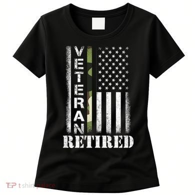ARMY Retired Distressed American Flag Women's T-Shirt