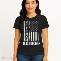 ARMY Retired Distressed American Flag Women's T-Shirt thumb 4