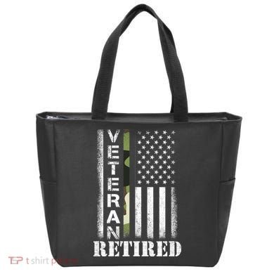 ARMY Retired Distressed American Flag Tote Bag