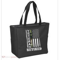 ARMY Retired Distressed American Flag Tote Bag thumb 2