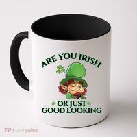 Are You Irish or Just Good Looking Leprechaun Coffee Mug thumb 0