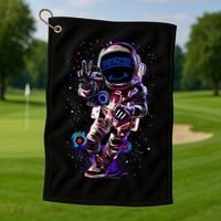 Astronaut Rave Edm Techno Festival Psytrance Dubstep Golf Towel thumb 1