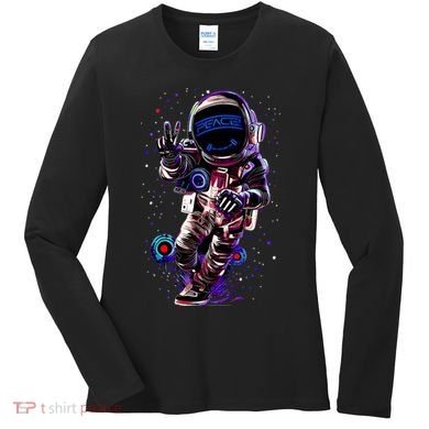 Astronaut Rave Edm Techno Festival Psytrance Dubstep Women's Long Sleeve Shirt