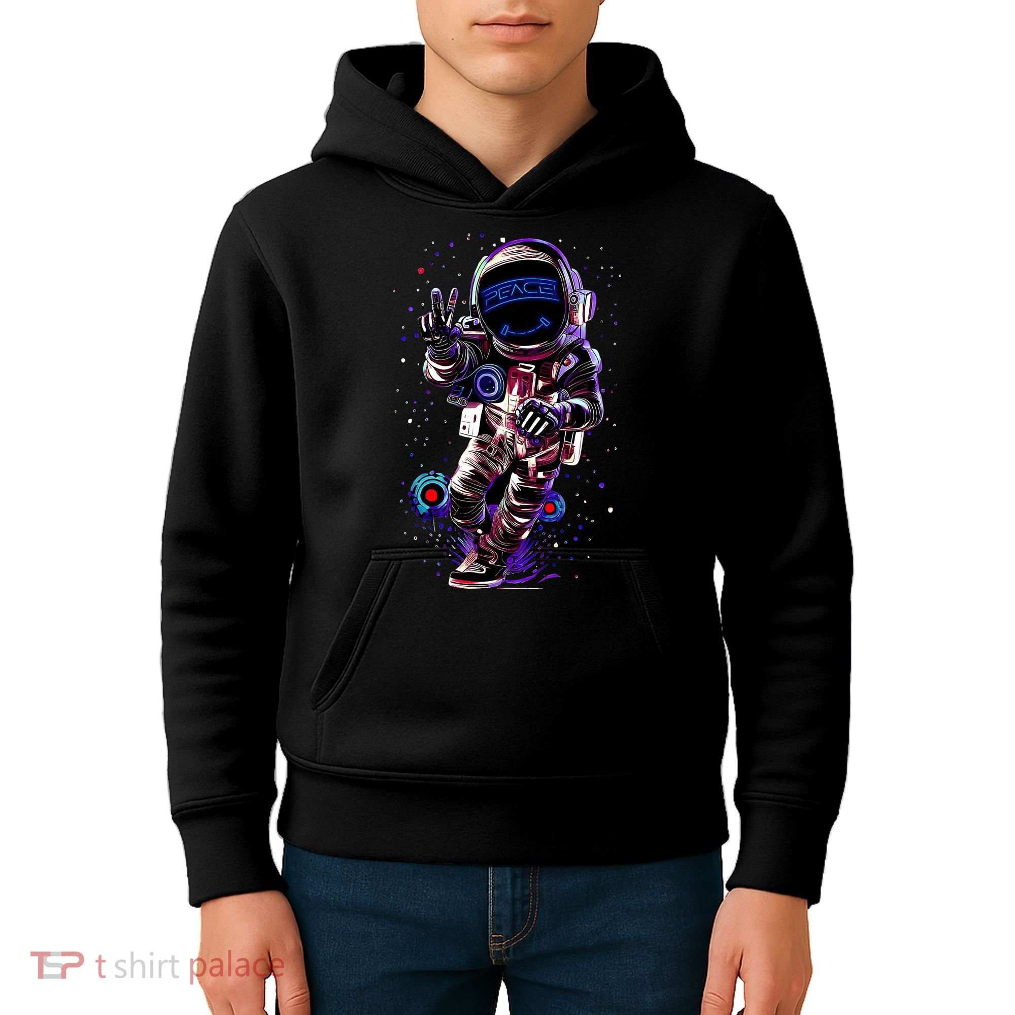 Astronaut Rave Edm Techno Festival Psytrance Dubstep Kids Hoodie