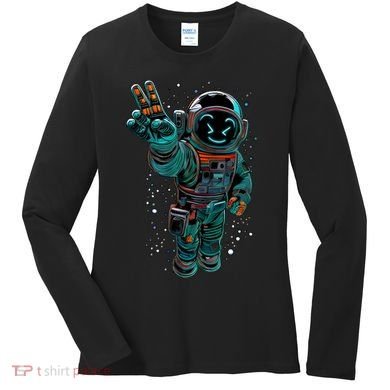 Astronaut Rave Edm Techno Festival Psytrance Women's Long Sleeve Shirt