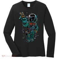 Astronaut Rave Edm Techno Festival Psytrance Women's Long Sleeve Shirt thumb 0