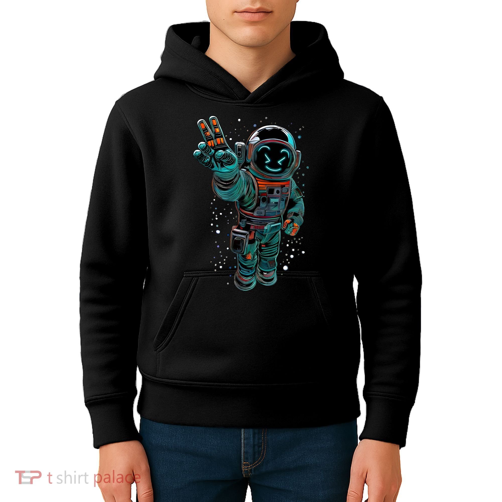 Astronaut Rave Edm Techno Festival Psytrance Kids Hoodie