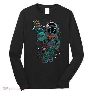 Astronaut Rave Edm Techno Festival Psytrance Dubstep Long Sleeve Shirt
