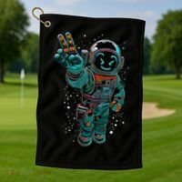 Astronaut Rave Edm Techno Festival Psytrance Dubstep Golf Towel thumb 1