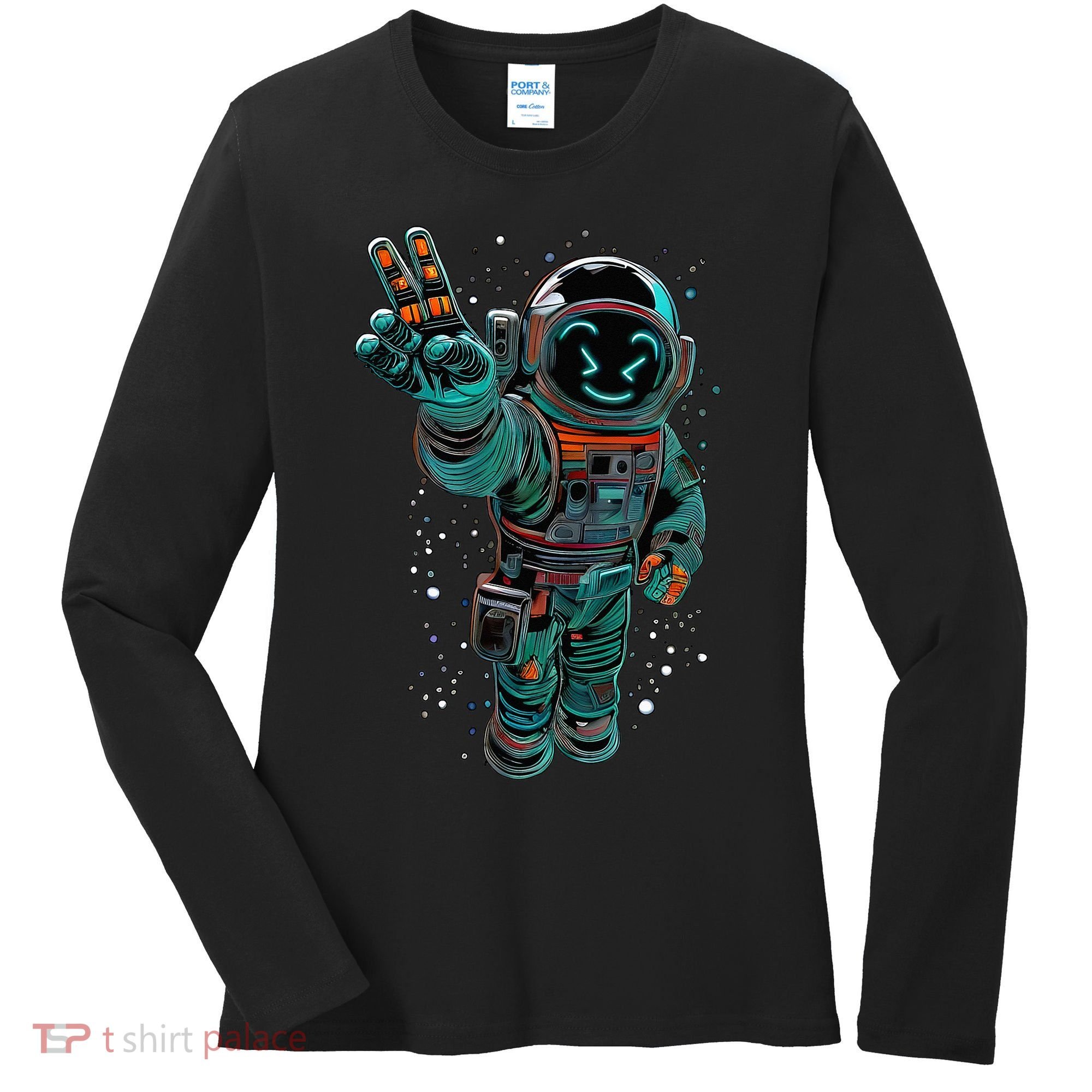Astronaut Rave Edm Techno Festival Psytrance Dubstep Women's Long Sleeve Shirt