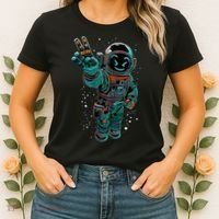 Astronaut Rave Edm Techno Festival Psytrance Dubstep Women's T-Shirt thumb 2