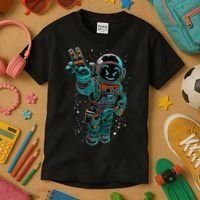 Astronaut Rave Edm Techno Festival Psytrance Dubstep Kids T-Shirt thumb 3