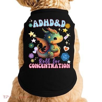 ADHD&D Roll For Concentration Cute Watercolor Dragon Doggie Tank