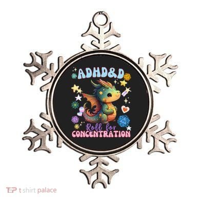 ADHD&D Roll For Concentration Cute Watercolor Dragon Ornament