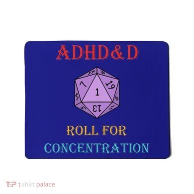 Adhd&D Roll For Concentration Vintage Quote Mousepad