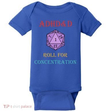 Adhd&D Roll For Concentration Vintage Quote Baby Bodysuit