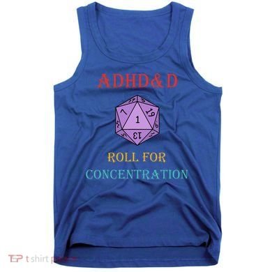 Adhd&D Roll For Concentration Vintage Quote Tank Top