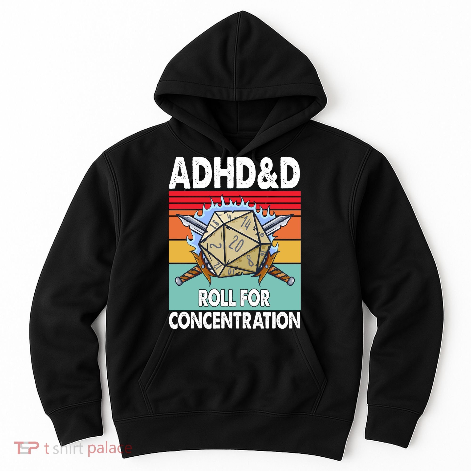 Adhd Roll For Concentration Funny Gamer Hoodie