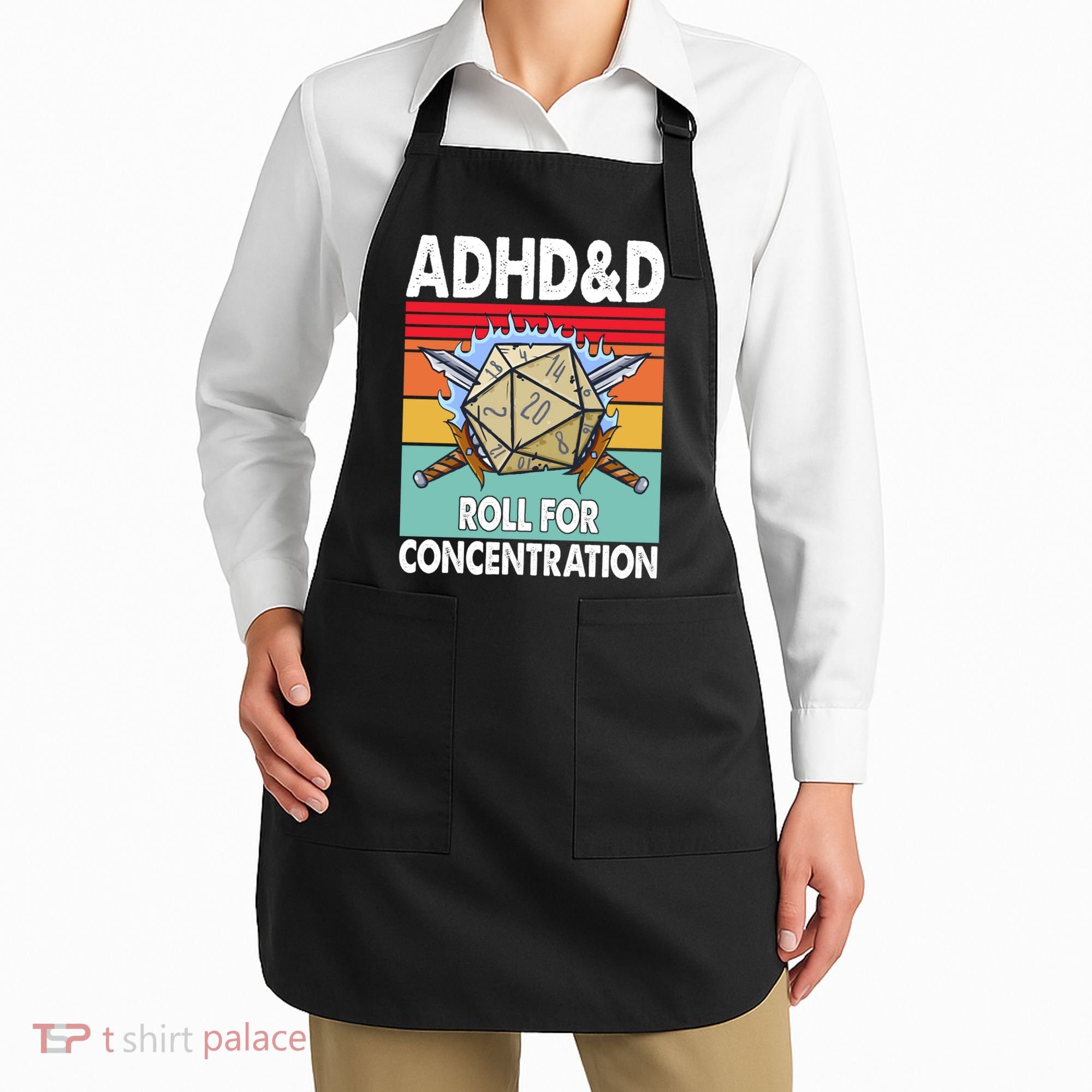 Adhd Roll For Concentration Funny Gamer Apron