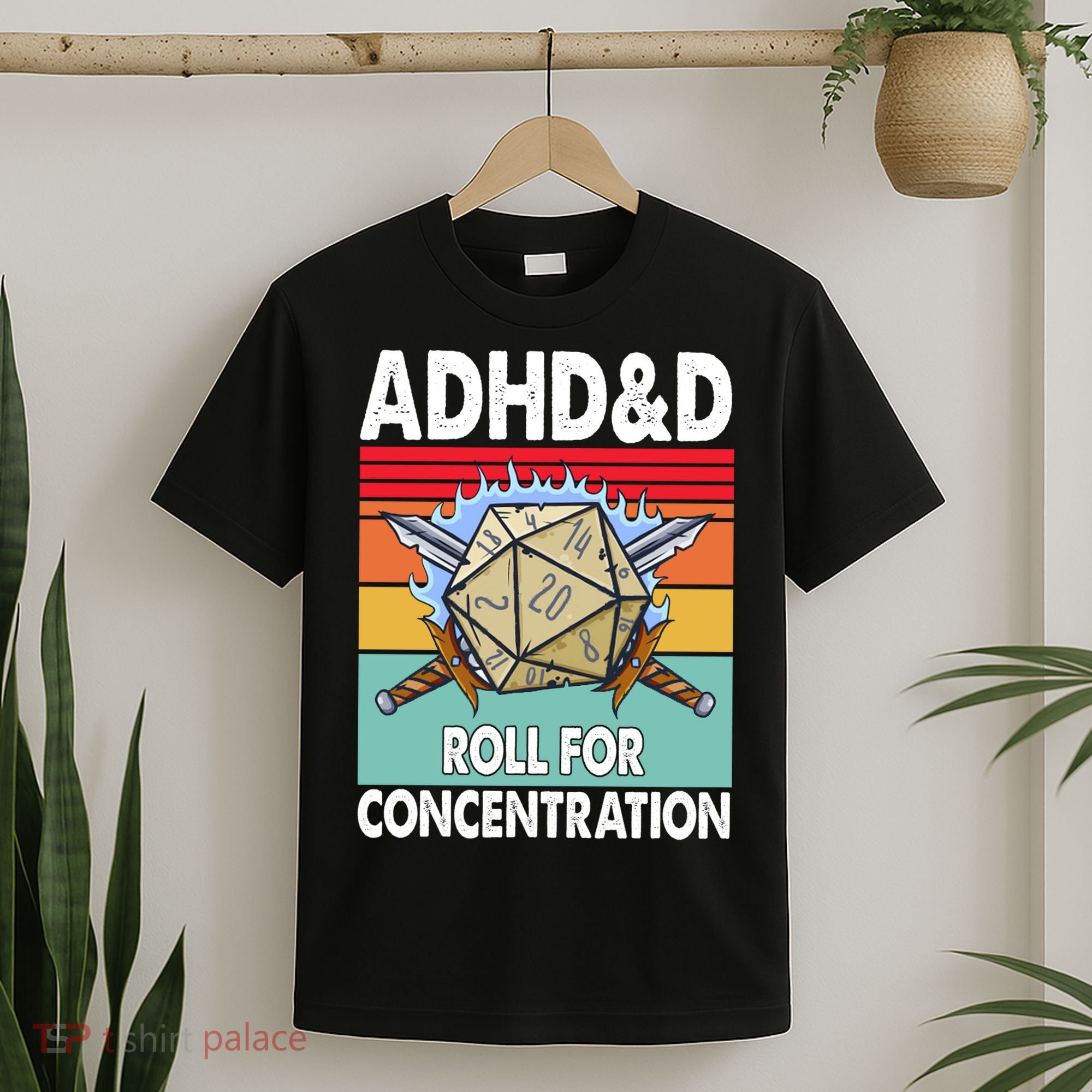 Adhd Roll For Concentration Funny Gamer T-Shirt